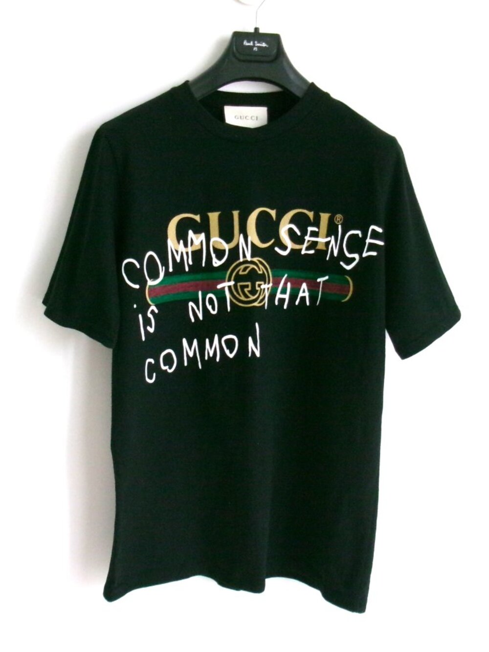 GG LOGO 100% COTTON T-SHIRT BLACK UNISEX